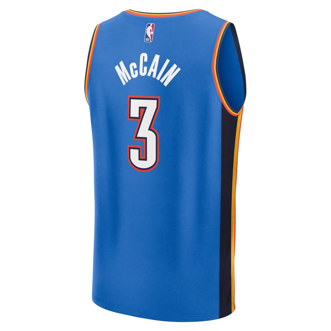 Jared McCain Oklahoma City Thunder Fanatics Fast Break Jersey - Blue - Icon Edition Official NBA Team Apparel Basketball Fan Gear