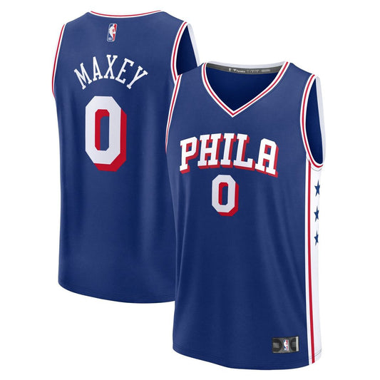 Tyrese Maxey Philadelphia 76ers Fanatics Big & Tall Fast Break Jersey - Icon Edition - Royal Official NBA Team Apparel Basketball Fan Gear