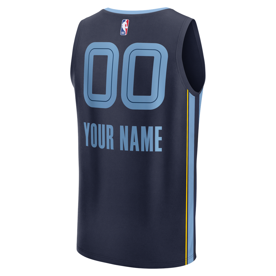 Memphis Grizzlies Fanatics Youth Fast Break Custom Jersey - Statement Edition - Light Blue Official NBA Team Apparel Basketball Fan Gear