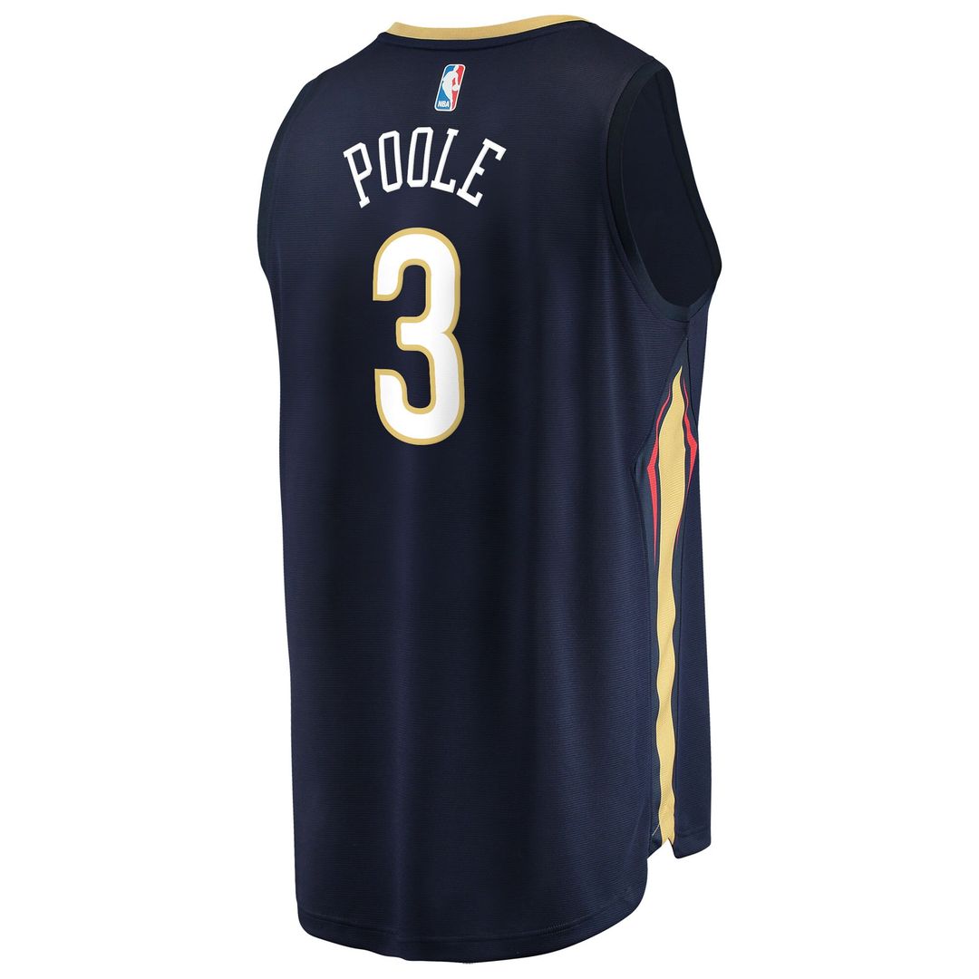 Jordan Poole New Orleans Pelicans Fanatics Fast Break Replica Jersey - Navy - Icon Edition Official NBA Team Apparel Basketball Fan Gear