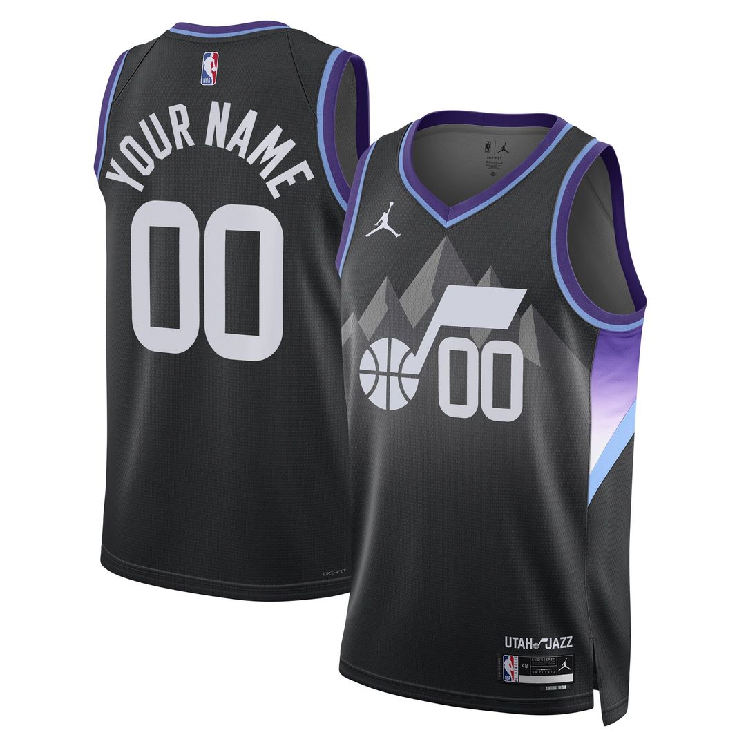 Utah Jazz Jordan Brand Unisex 2024/25 Custom Swingman Jersey - Statement Edition - Black Official NBA Team Apparel Basketball Fan Gear