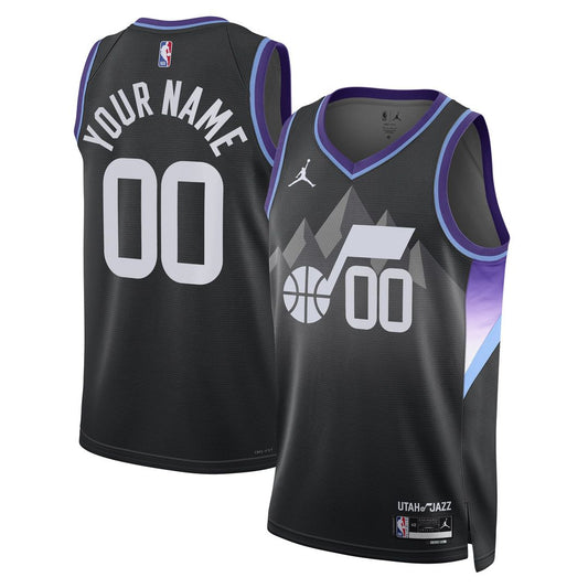 Utah Jazz Jordan Brand Unisex 2024/25 Custom Swingman Jersey - Statement Edition - Black Official NBA Team Apparel Basketball Fan Gear