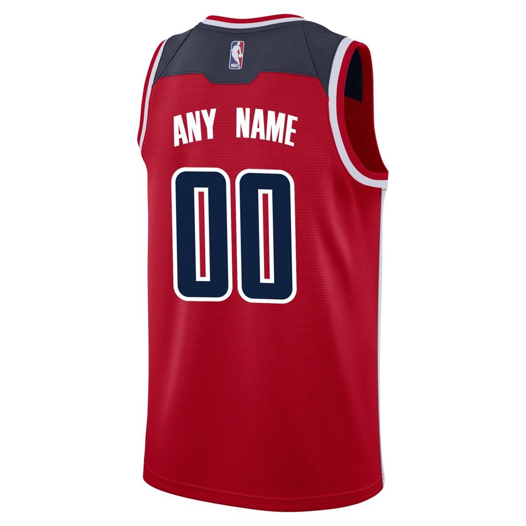 Washington Wizards Nike Swingman Custom Jersey Red - Icon Edition Official NBA Team Apparel Basketball Fan Gear