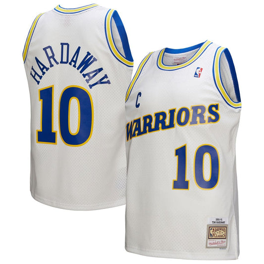 Tim Hardaway Golden State Warriors Mitchell & Ness Hardwood Classics 1990/91 Swingman Jersey - White Official NBA Team Apparel Basketball Fan Gear