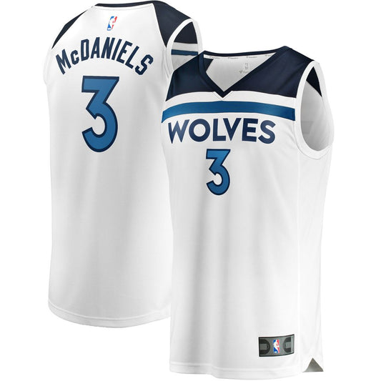 Jaden McDaniels Minnesota Timberwolves Fanatics Fast Break Replica Player Jersey - Association Edition - White Official NBA Team Apparel Basketball Fa