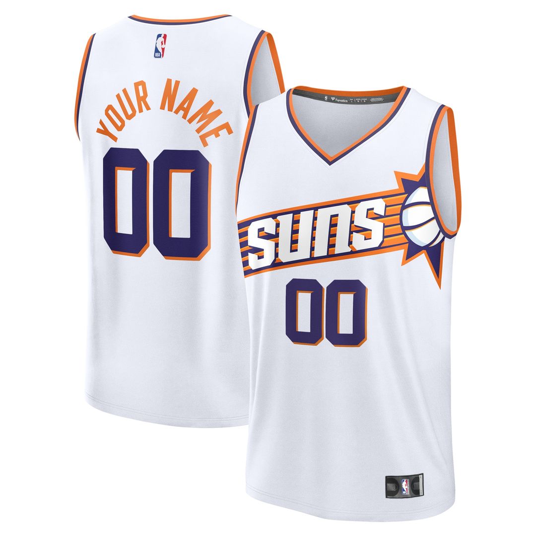 Phoenix Suns Fanatics Youth Fast Break Custom Replica Jersey - White - Association Edition Official NBA Team Apparel Basketball Fan Gear