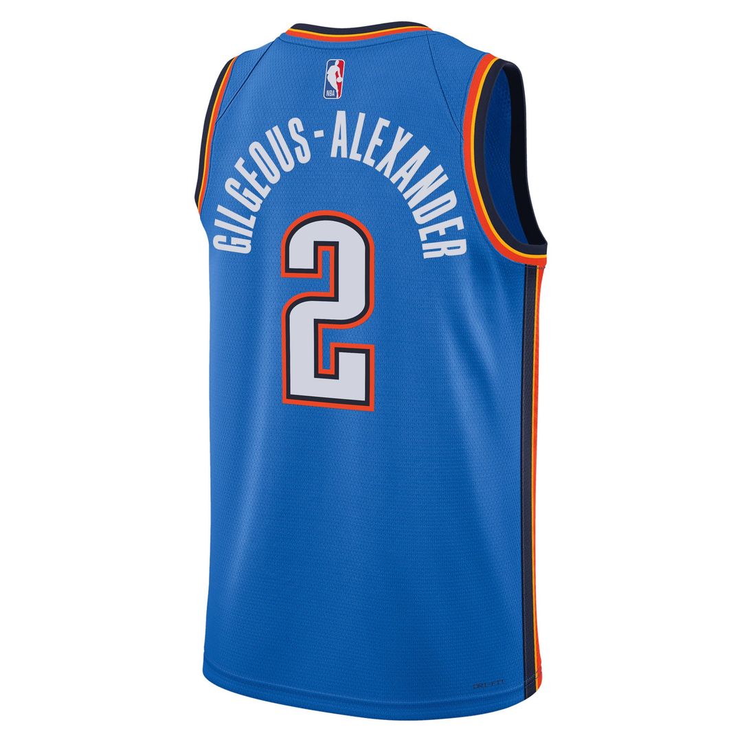 Shai Gilgeous-Alexander Oklahoma City Thunder Nike Unisex Swingman Jersey - Icon Edition - Blue Official NBA Team Apparel Basketball Fan Gear