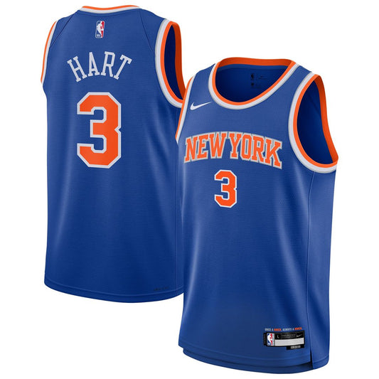 Josh Hart New York Knicks Nike Youth Swingman Jersey - Icon Edition - Blue Official NBA Team Apparel Basketball Fan Gear
