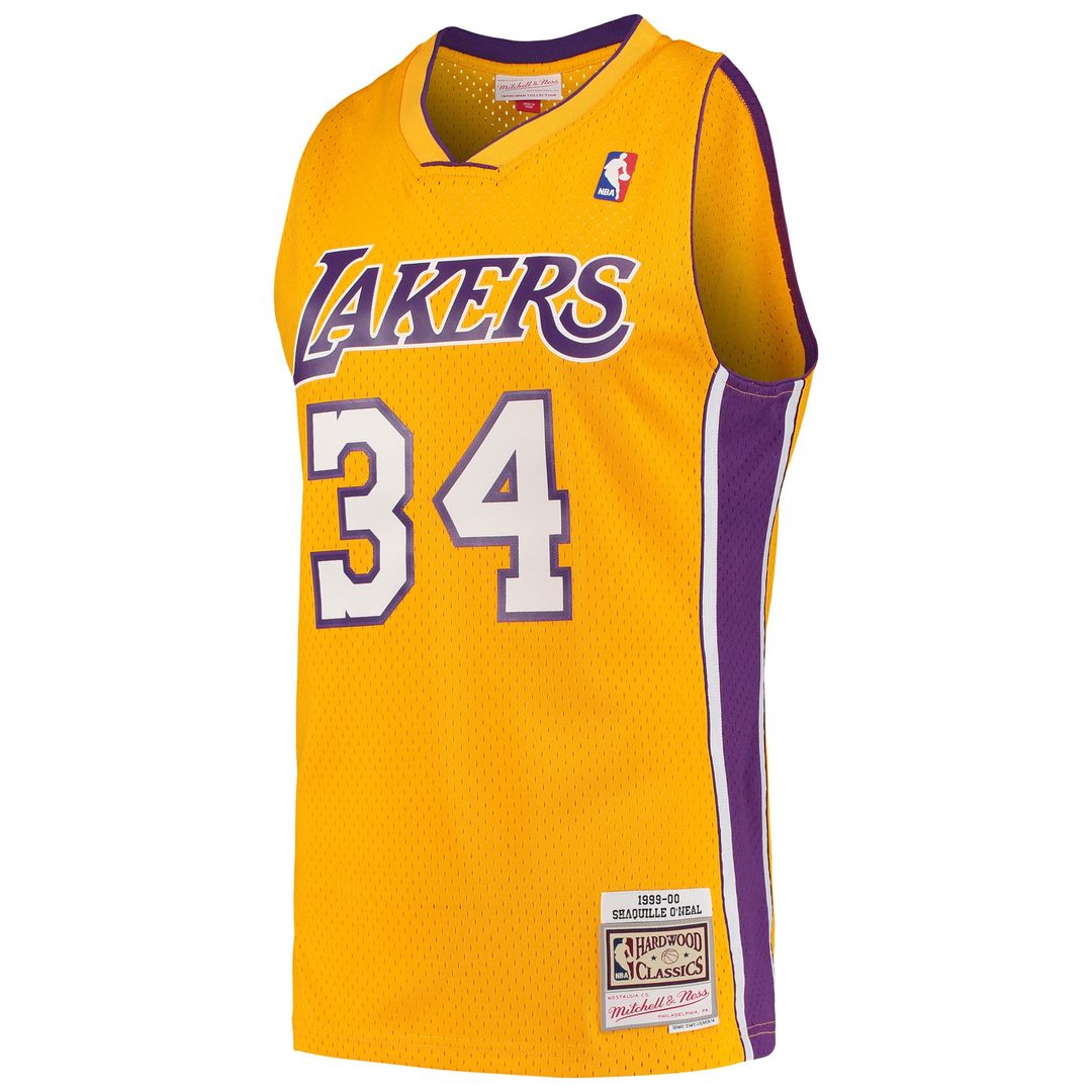 Shaquille O'Neal Los Angeles Lakers Mitchell & Ness Hardwood Classics Swingman Jersey - Gold Official NBA Team Apparel Basketball Fan Gear