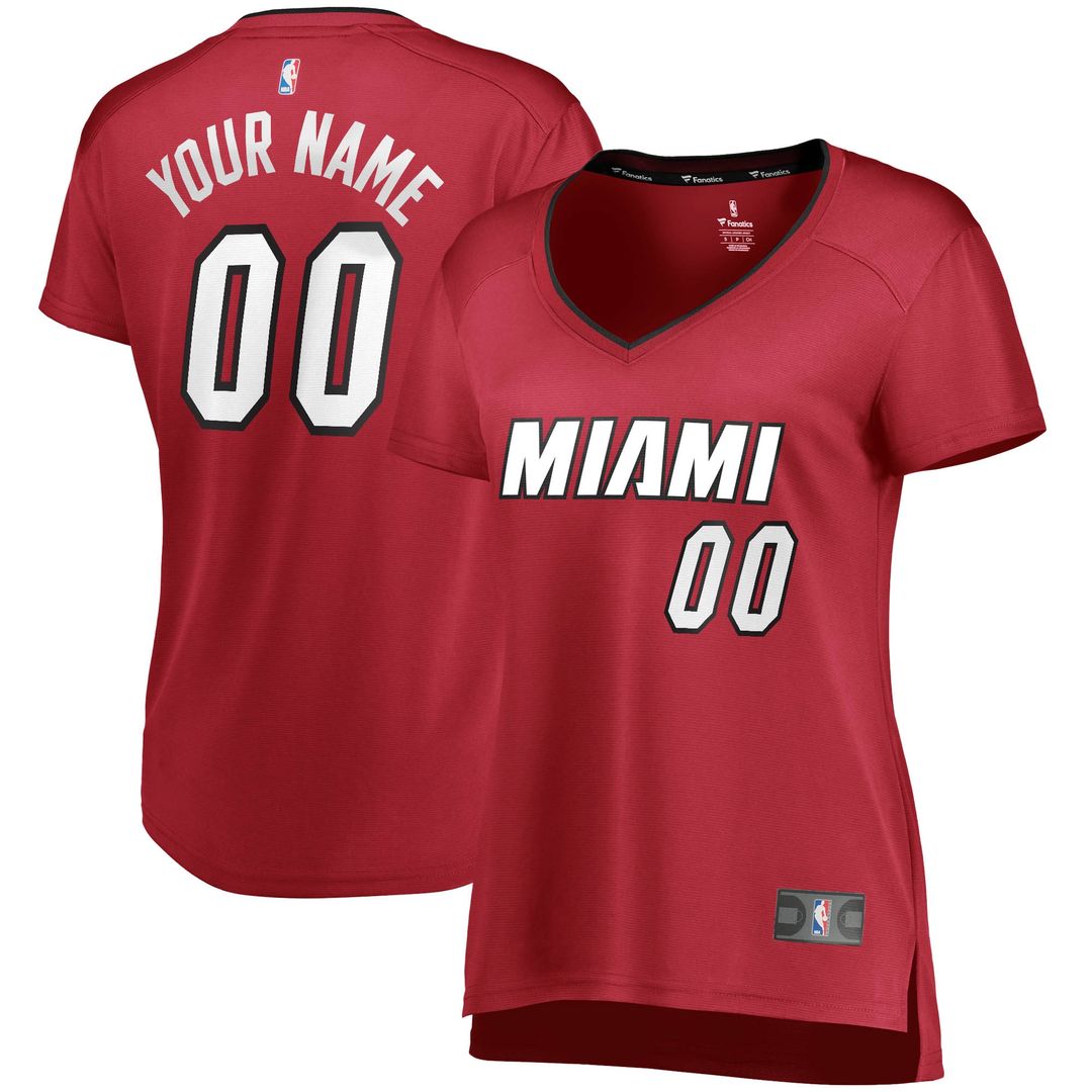 Miami Heat Fanatics Women's Fast Break Replica Custom Jersey Wine - Statement Edition Official NBA Team Apparel Basketball Fan Gear