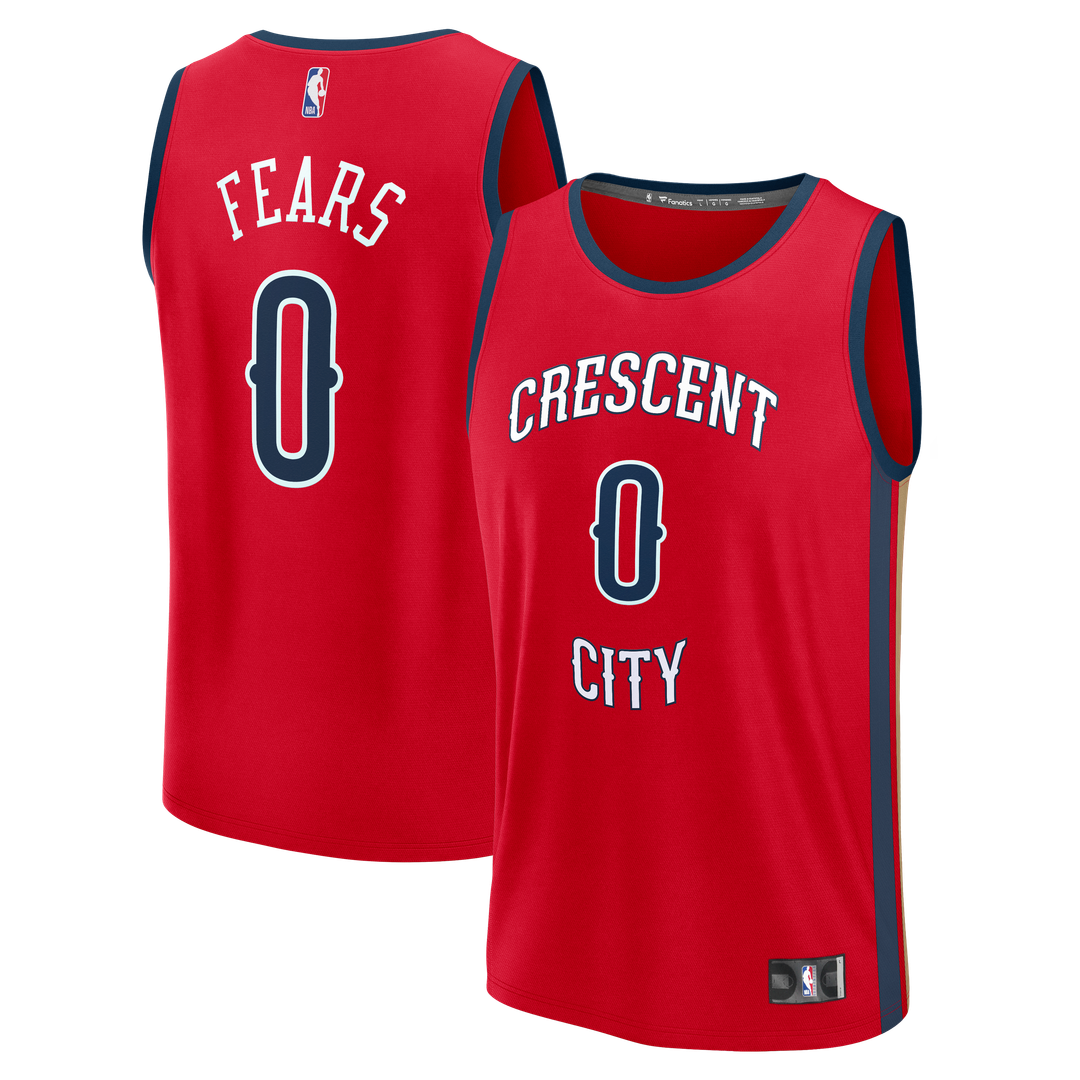 Jeremiah Fears New Orleans Pelicans Fanatics Fast Break Replica Player Jersey - Statement Edition - Red Official NBA Team Apparel Basketball Fan Gear