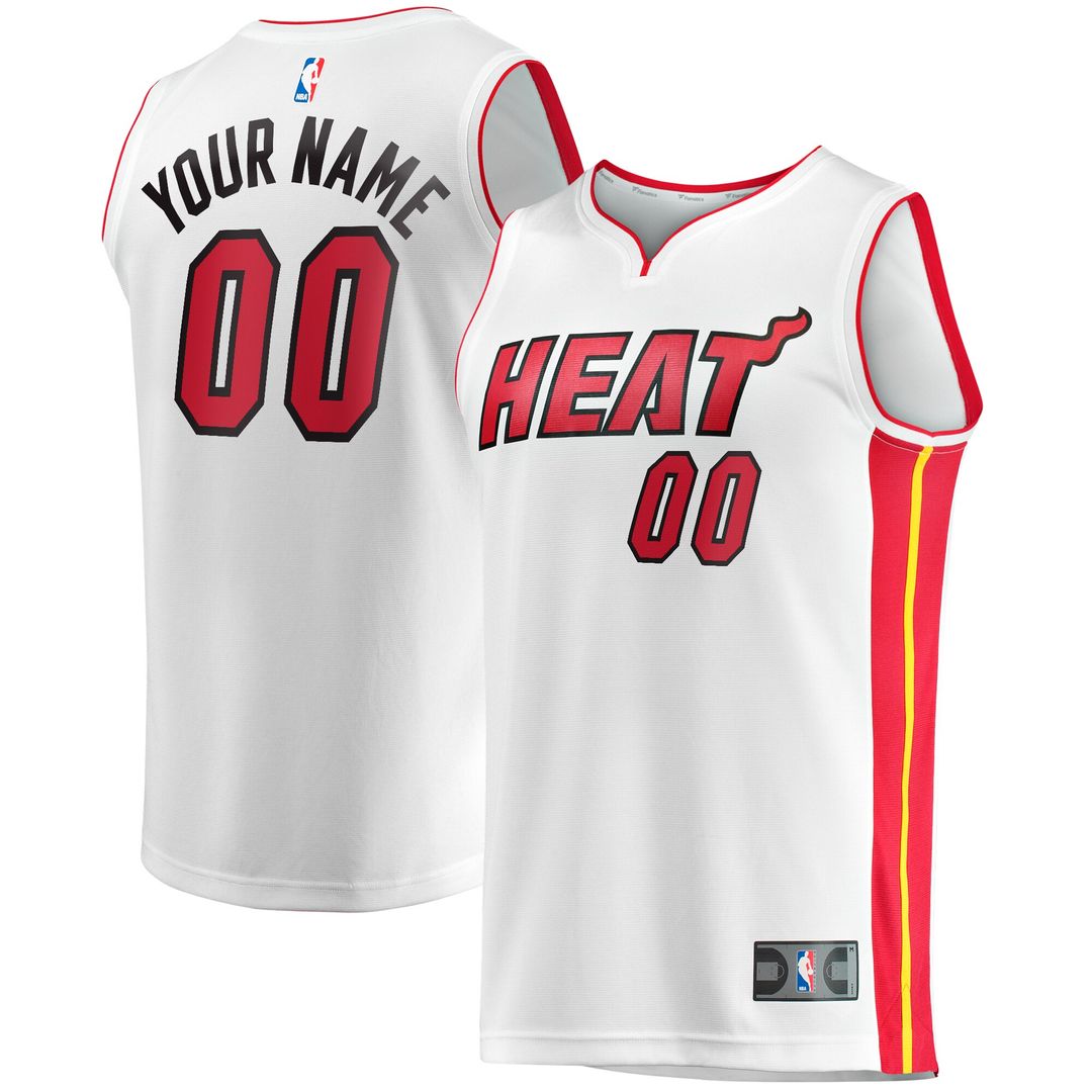 Miami Heat Fanatics Fast Break Custom Replica Jersey - Association Edition - White Official NBA Team Apparel Basketball Fan Gear