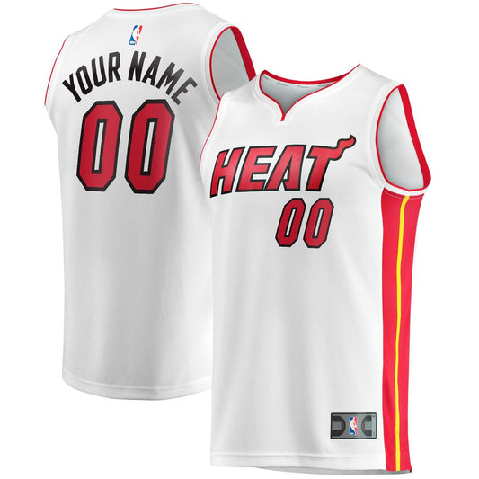 Miami Heat Fanatics Fast Break Custom Replica Jersey - Association Edition - White Official NBA Team Apparel Basketball Fan Gear