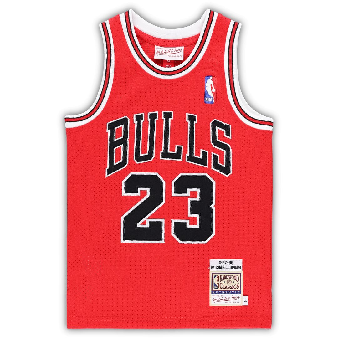 Michael Jordan Chicago Bulls Mitchell & Ness Preschool 1997/98 Hardwood Classics Authentic Jersey - White Official NBA Team Apparel Basketball Fan Gea