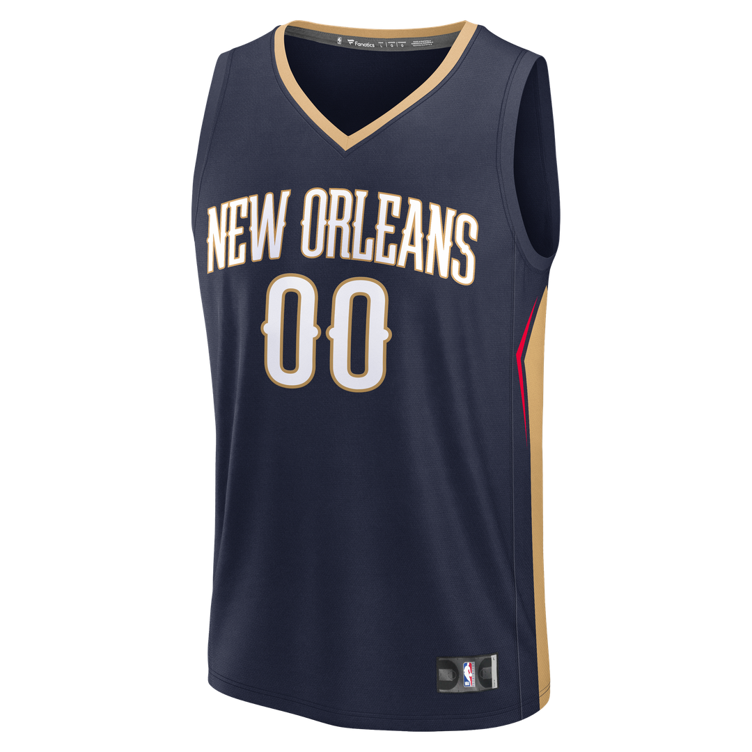 New Orleans Pelicans Fanatics Fast Break Custom Jersey - Icon Edition - Navy Official NBA Team Apparel Basketball Fan Gear