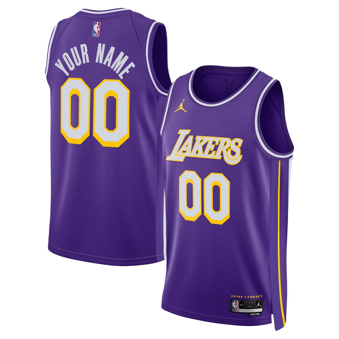 Los Angeles Lakers Jordan Brand Unisex Swingman Custom Jersey - Statement Edition - Purple Official NBA Team Apparel Basketball Fan Gear