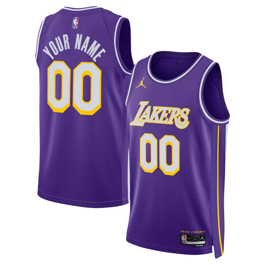 Los Angeles Lakers Jordan Brand Unisex Swingman Custom Jersey - Statement Edition - Purple Official NBA Team Apparel Basketball Fan Gear