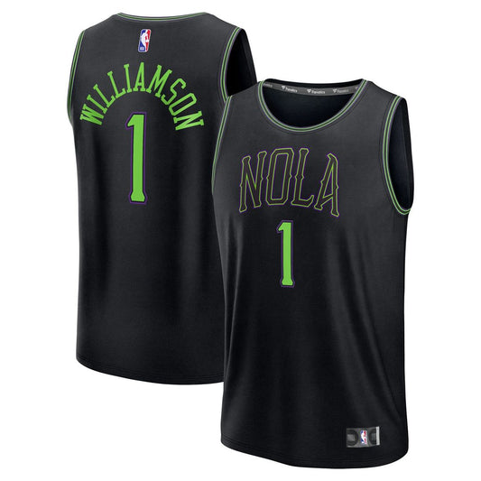 Zion Williamson New Orleans Pelicans Fanatics Youth Fast Break Jersey - City Edition - Black Official NBA Team Apparel Basketball Fan Gear