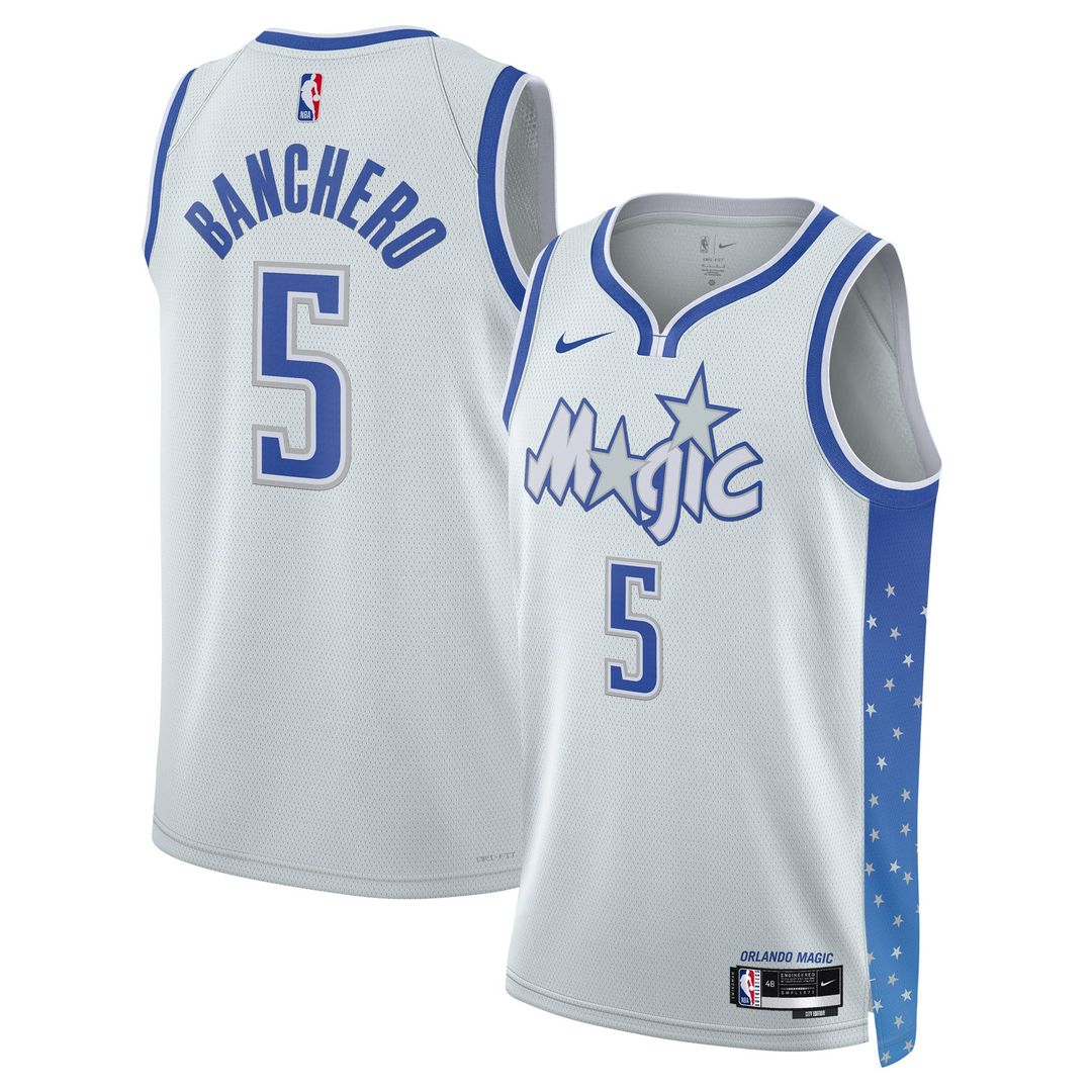 Paolo Banchero Orlando Magic Nike Unisex 2025/26 Swingman Jersey - Silver - City Edition Official NBA Team Apparel Basketball Fan Gear