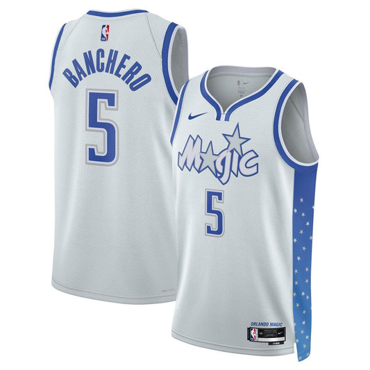 Paolo Banchero Orlando Magic Nike Unisex 2025/26 Swingman Jersey - Silver - City Edition Official NBA Team Apparel Basketball Fan Gear