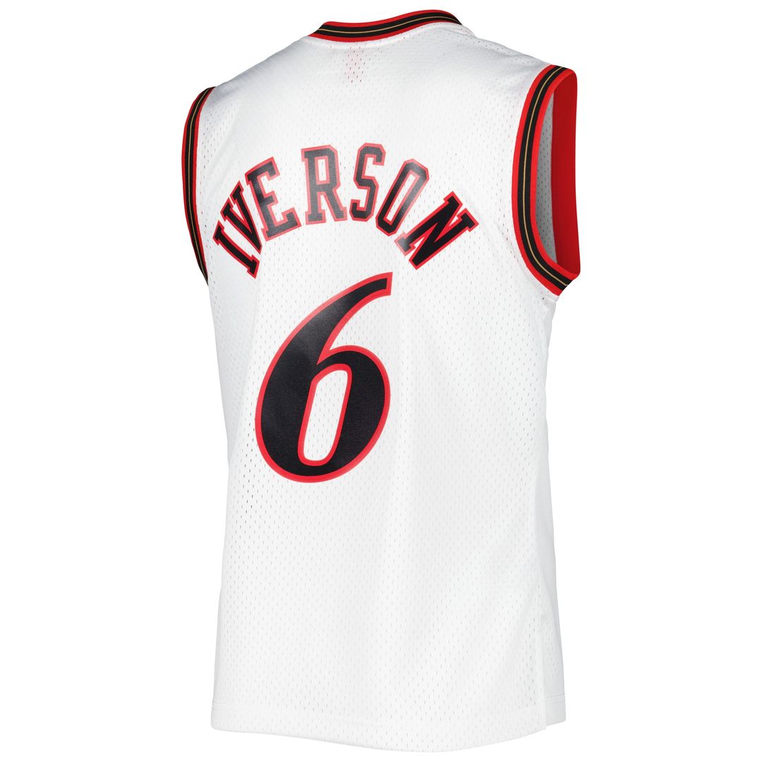 Allen Iverson Philadelphia 76ers Mitchell & Ness 2002/03 Hardwood Classics Swingman Jersey - White Official NBA Team Apparel Basketball Fan Gear