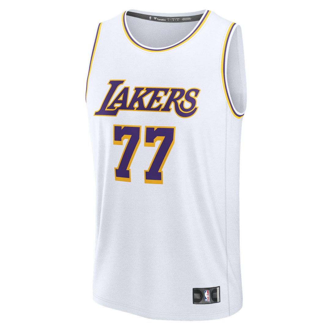 Luka Dončić Los Angeles Lakers Fanatics Youth Fast Break Replica Jersey - White - Association Edition Official NBA Team Apparel Basketball Fan Gear
