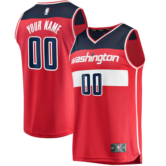Washington Wizards Fanatics Youth Fast Break Custom Replica Jersey Red - Icon Edition Official NBA Team Apparel Basketball Fan Gear
