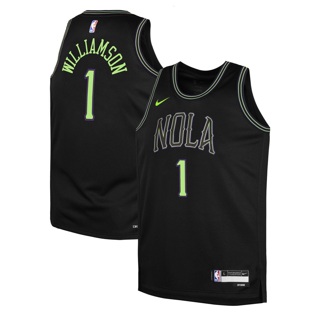 Zion Williamson New Orleans Pelicans Nike Youth 2025/26 City Edition Swingman Jersey - Black Official NBA Team Apparel Basketball Fan Gear