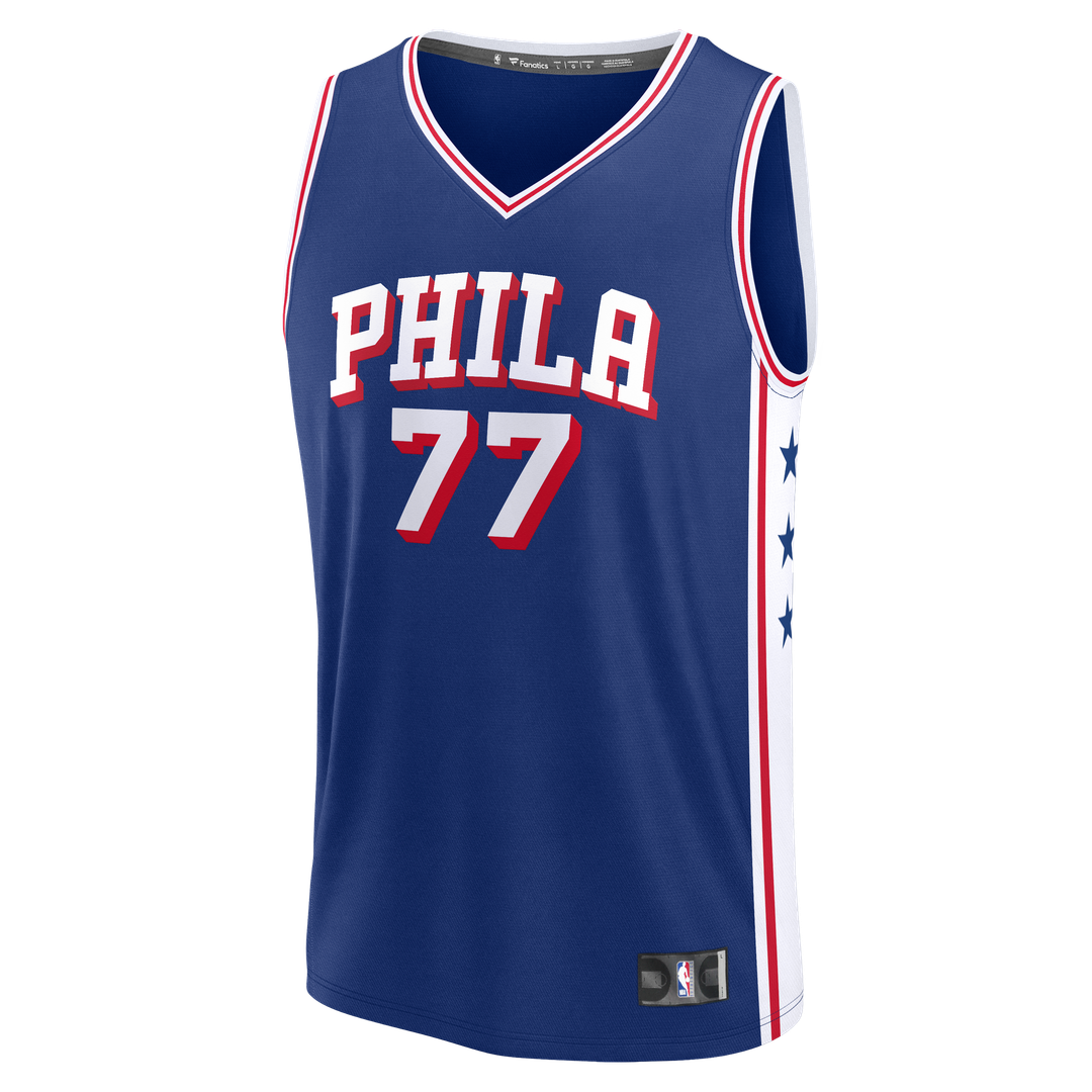 VJ Edgecombe Philadelphia 76ers Fanatics Fast Break Jersey - Royal - Icon Edition Official NBA Team Apparel Basketball Fan Gear