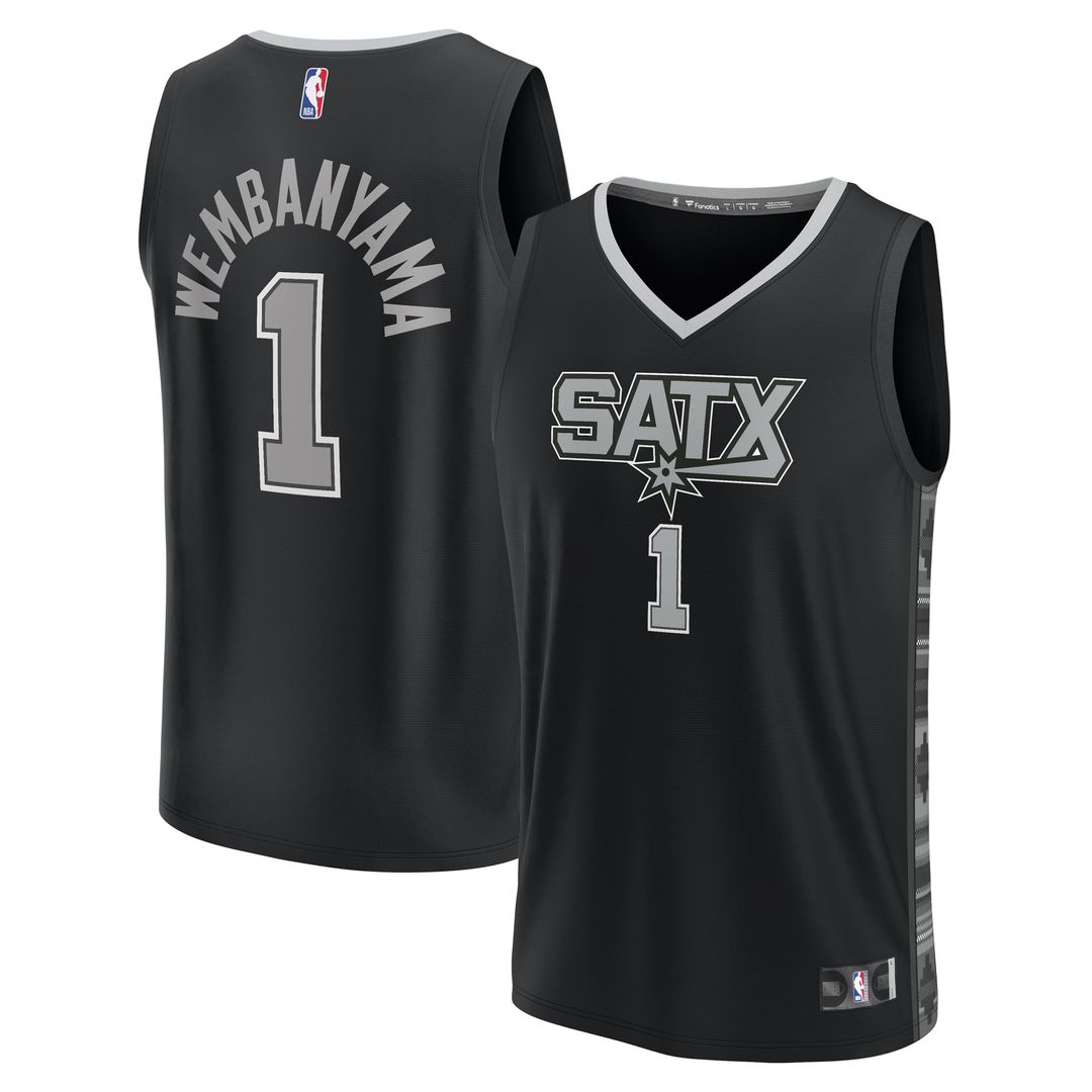 Victor Wembanyama San Antonio Spurs Fanatics Youth Fast Break Player Jersey - Statement Edition - Black Official NBA Team Apparel Basketball Fan Gear