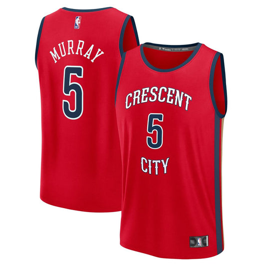 Dejounte Murray New Orleans Pelicans Fanatics Youth Fast Break Replica Player Jersey - Statement Edition - Red Official NBA Team Apparel Basketball Fa