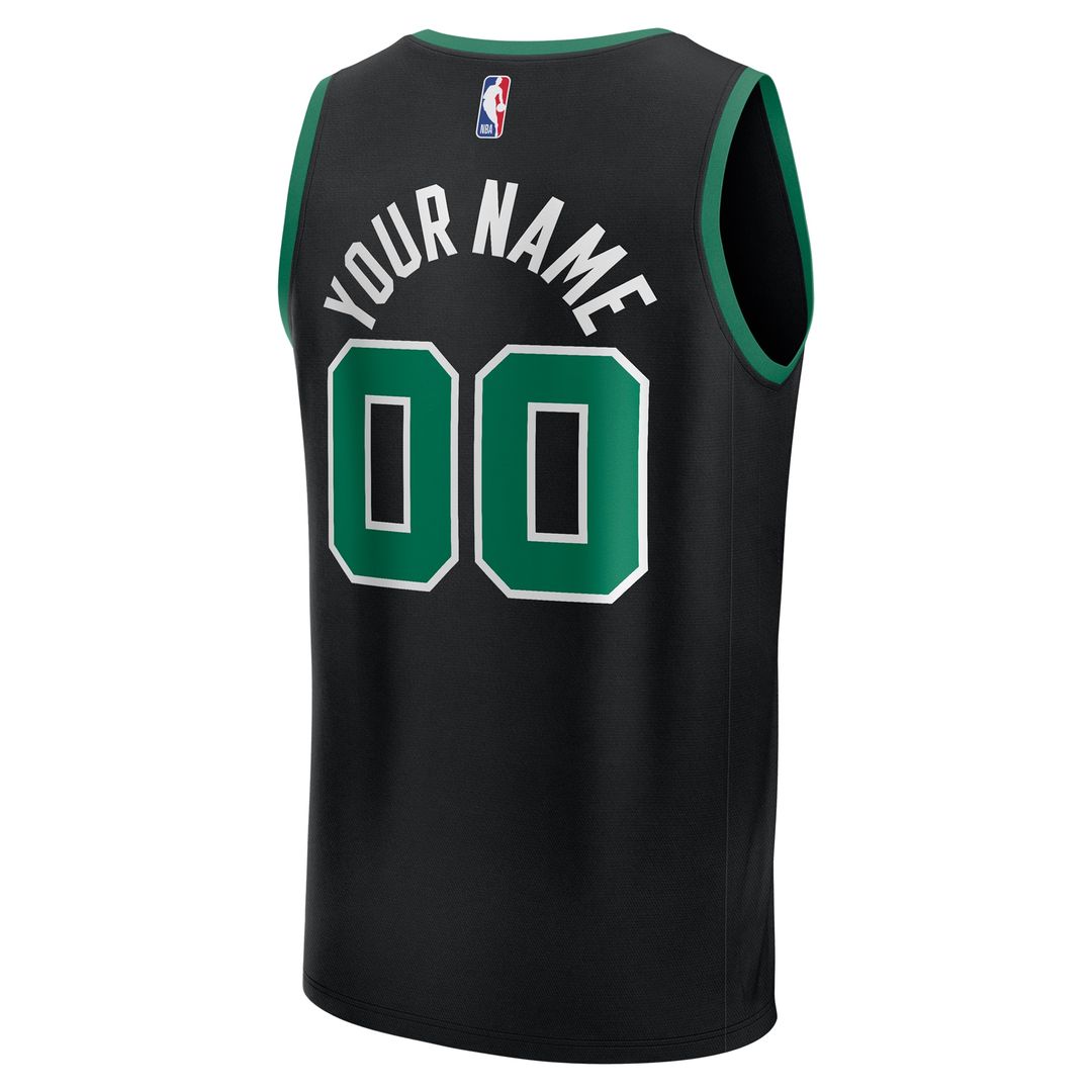 Boston Celtics Fanatics Fast Break Custom Jersey - Statement Edition - Black Official NBA Team Apparel Basketball Fan Gear