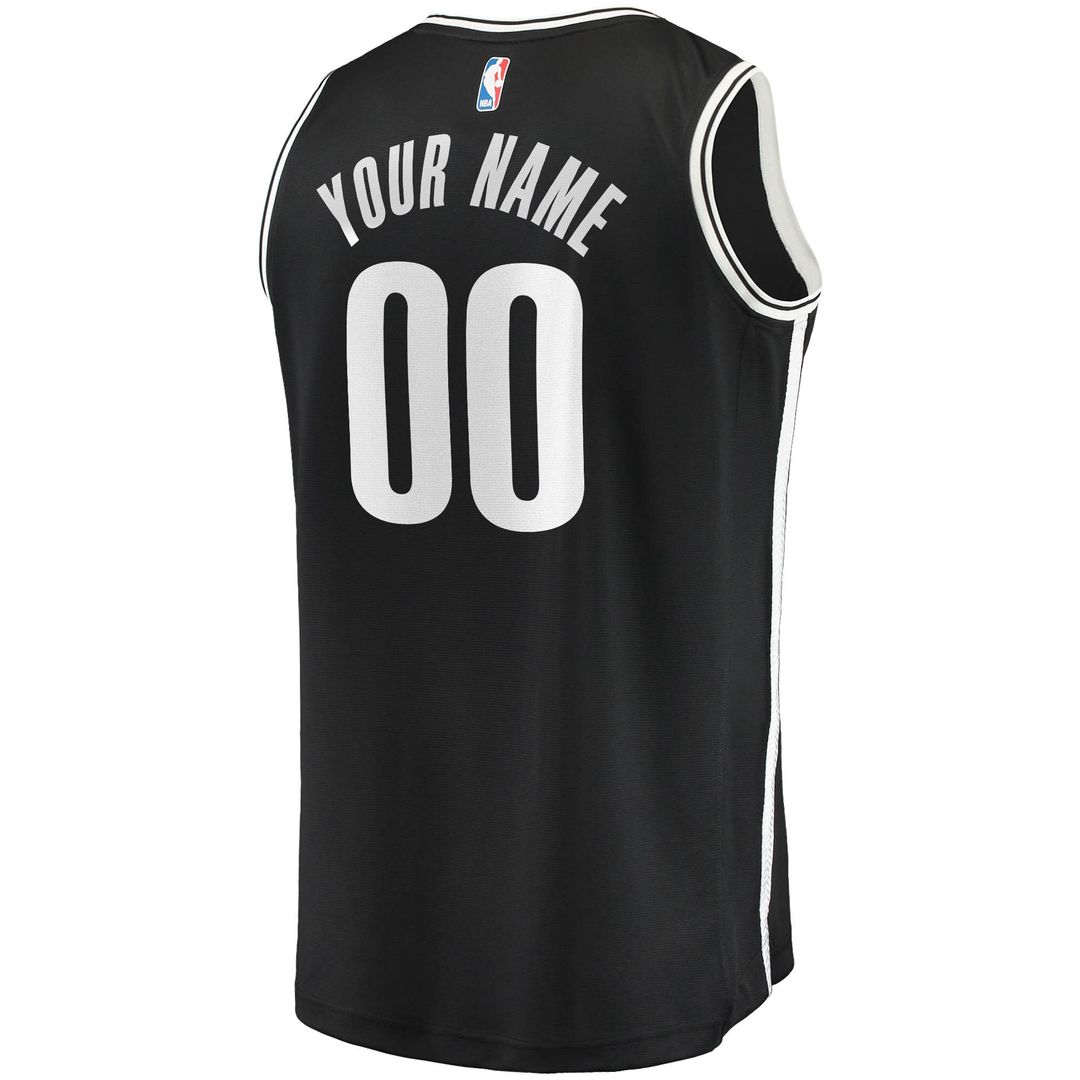 Brooklyn Nets Fanatics Fast Break Custom Replica Jersey Black - Icon Edition Official NBA Team Apparel Basketball Fan Gear