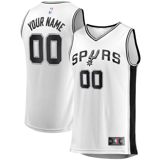 San Antonio Spurs Fanatics Fast Break Custom Replica Jersey - Association Edition - White Official NBA Team Apparel Basketball Fan Gear