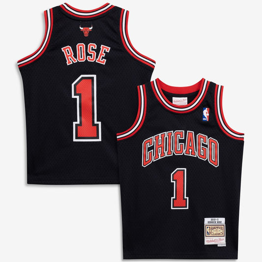 Derrick Rose Chicago Bulls Mitchell & Ness Youth 2010/11 Hardwood Classics Swingman Jersey - Black Official NBA Team Apparel Basketball Fan Gear
