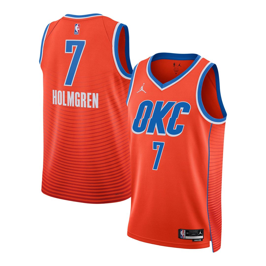 Chet Holmgren Oklahoma City Thunder Jordan Brand Unisex Swingman Jersey - Statement Edition - Orange Official NBA Team Apparel Basketball Fan Gear