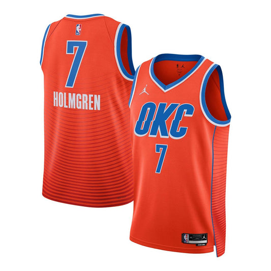 Chet Holmgren Oklahoma City Thunder Jordan Brand Unisex Swingman Jersey - Statement Edition - Orange Official NBA Team Apparel Basketball Fan Gear