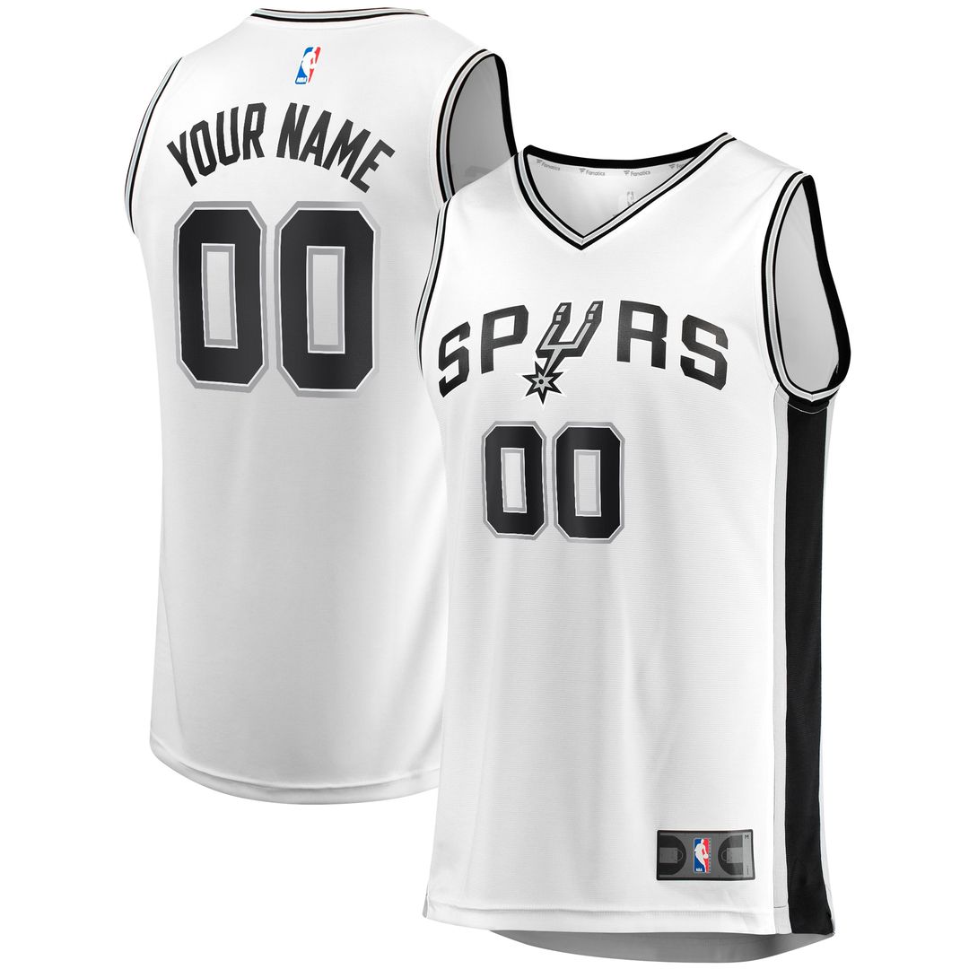 San Antonio Spurs Fanatics Youth Fast Break Replica Custom Jersey - Association Edition - White Official NBA Team Apparel Basketball Fan Gear