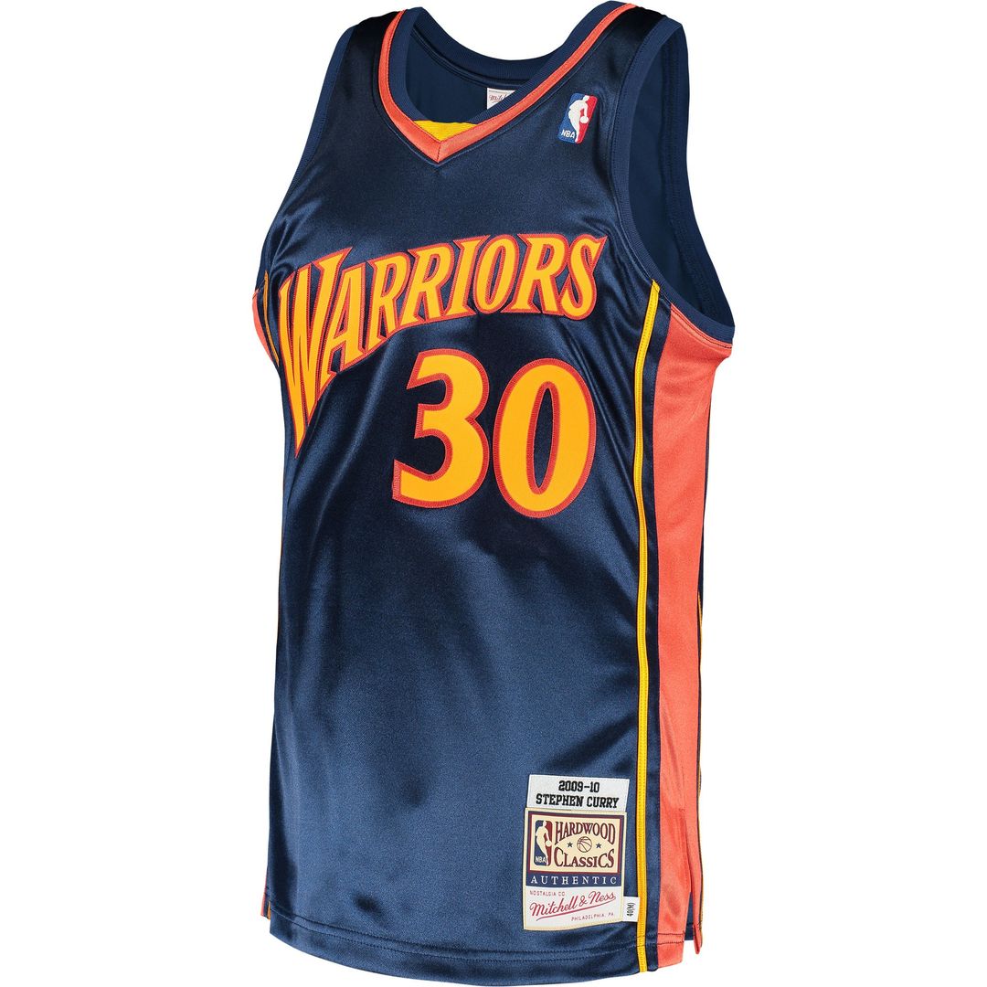 Stephen Curry Golden State Warriors Mitchell & Ness 2009/10 Hardwood Classics Authentic Jersey - Navy Official NBA Team Apparel Basketball Fan Gear