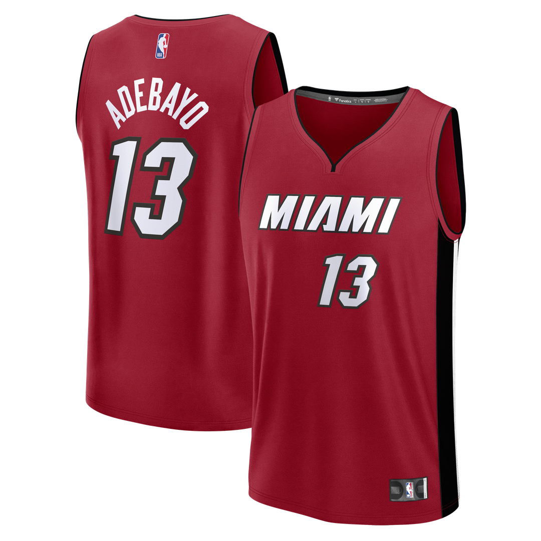 Bam Adebayo Miami Heat Fanatics Fast Break Replica Player Jersey - Statement Edition - Red Official NBA Team Apparel Basketball Fan Gear
