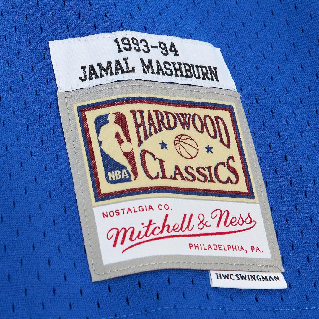 Jamal Mashburn Dallas Mavericks Mitchell & Ness 1993/94 Hardwood Classics Swingman Jersey - Blue Official NBA Team Apparel Basketball Fan Gear
