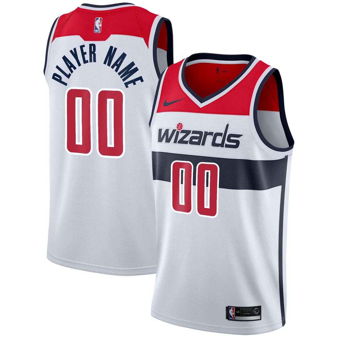 Washington Wizards Nike 2020/21 Swingman Custom Jersey - Icon Edition - Red Official NBA Team Apparel Basketball Fan Gear