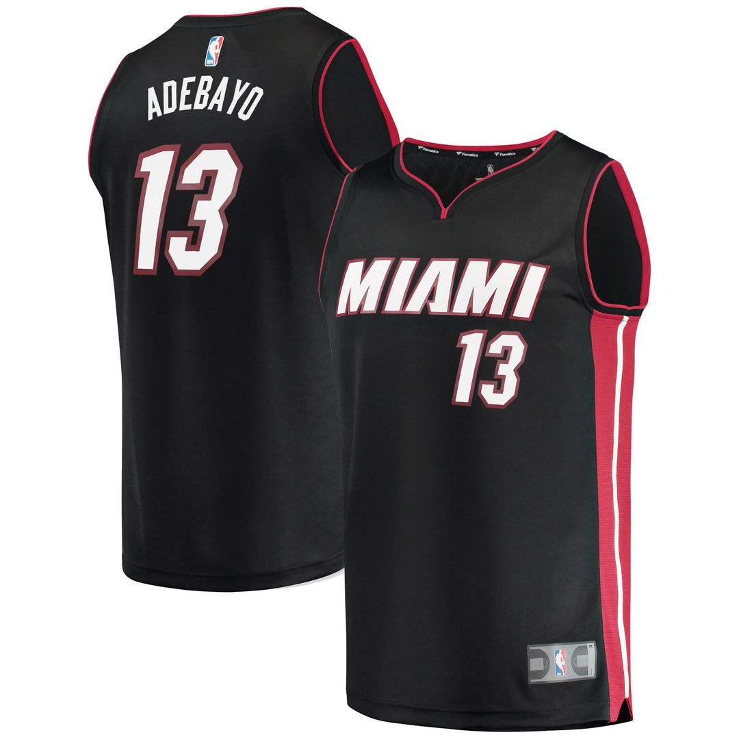 Bam Adebayo Miami Heat Fanatics Fast Break Replica Player Jersey - Icon Edition - Black Official NBA Team Apparel Basketball Fan Gear