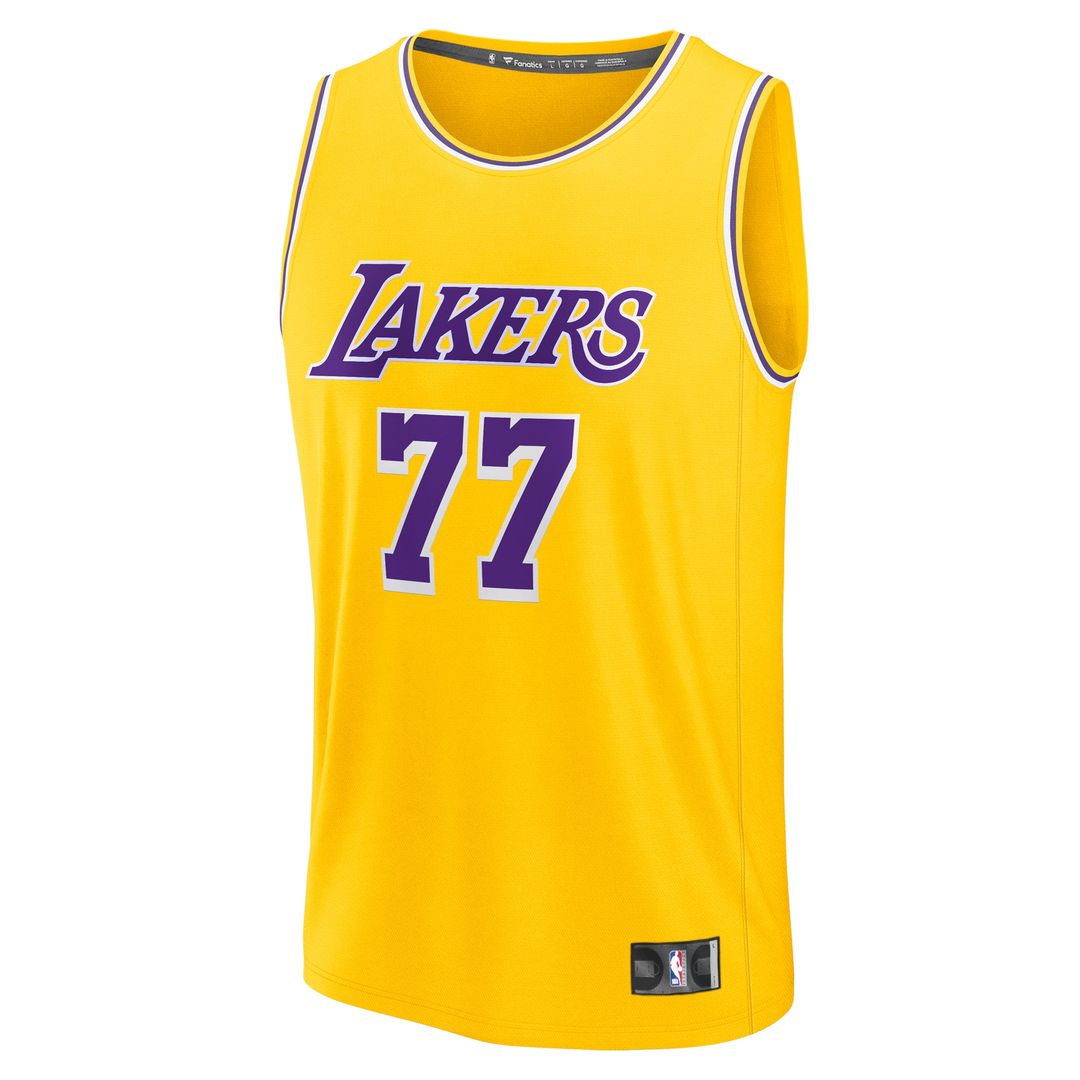 Luka Dončić Los Angeles Lakers Fanatics Fast Break Replica Player Jersey - Icon Edition - Gold Official NBA Team Apparel Basketball Fan Gear