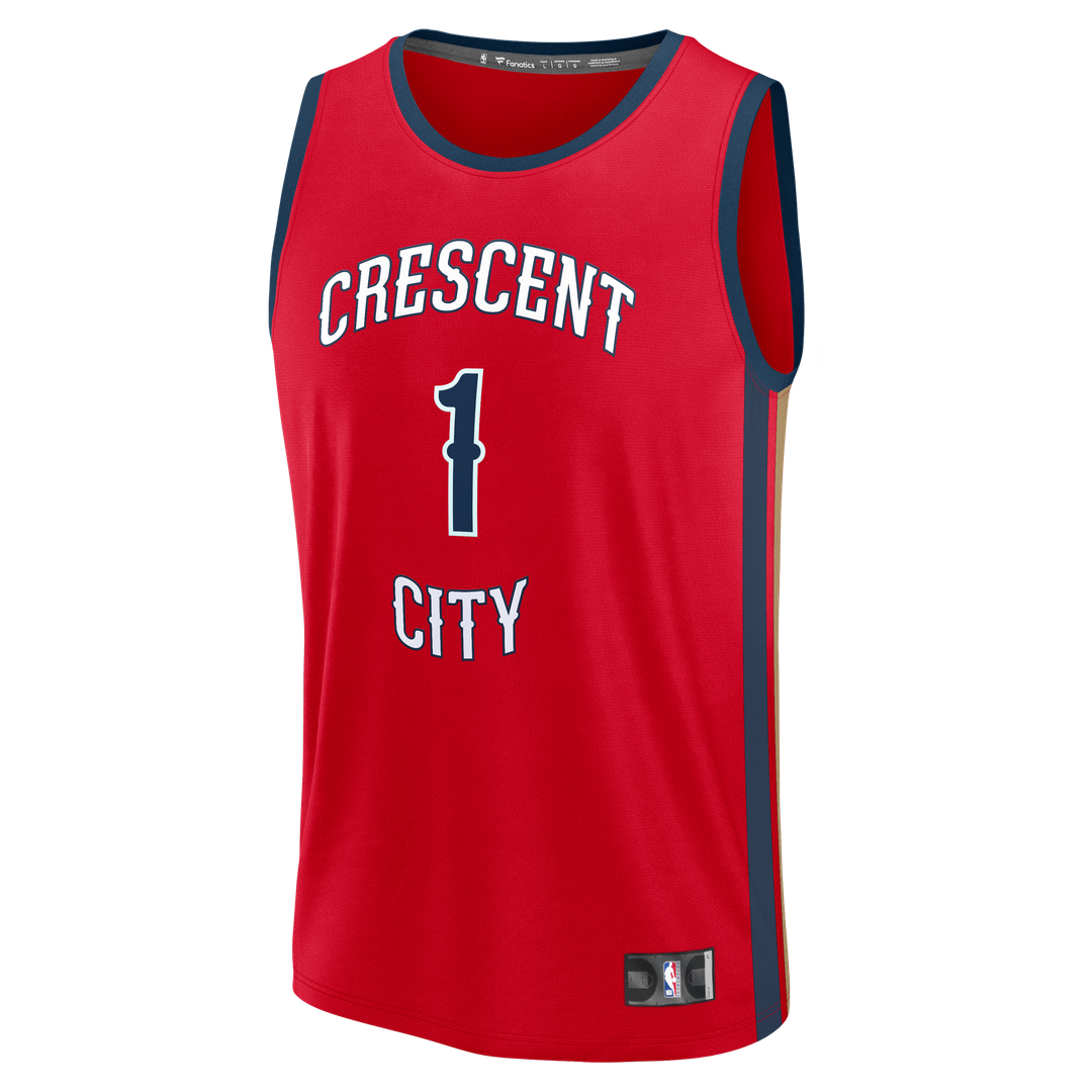 Zion Williamson New Orleans Pelicans Fanatics Youth Fast Break Player Jersey - Statement Edition - Red Official NBA Team Apparel Basketball Fan Gear