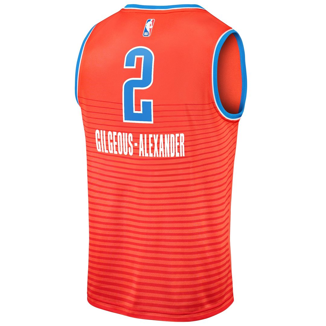 Shai Gilgeous-Alexander Oklahoma City Thunder Fanatics Fast Break Player Jersey - Statement Edition - Orange Official NBA Team Apparel Basketball Fan