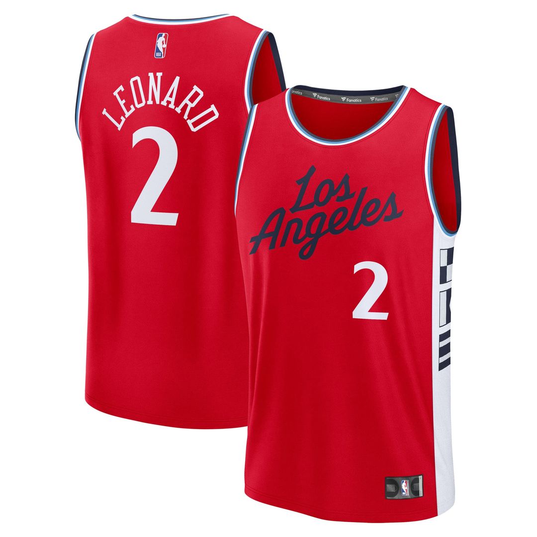 Kawhi Leonard LA Clippers Fanatics Fast Break Replica Player Jersey - Statement Edition - Red Official NBA Team Apparel Basketball Fan Gear