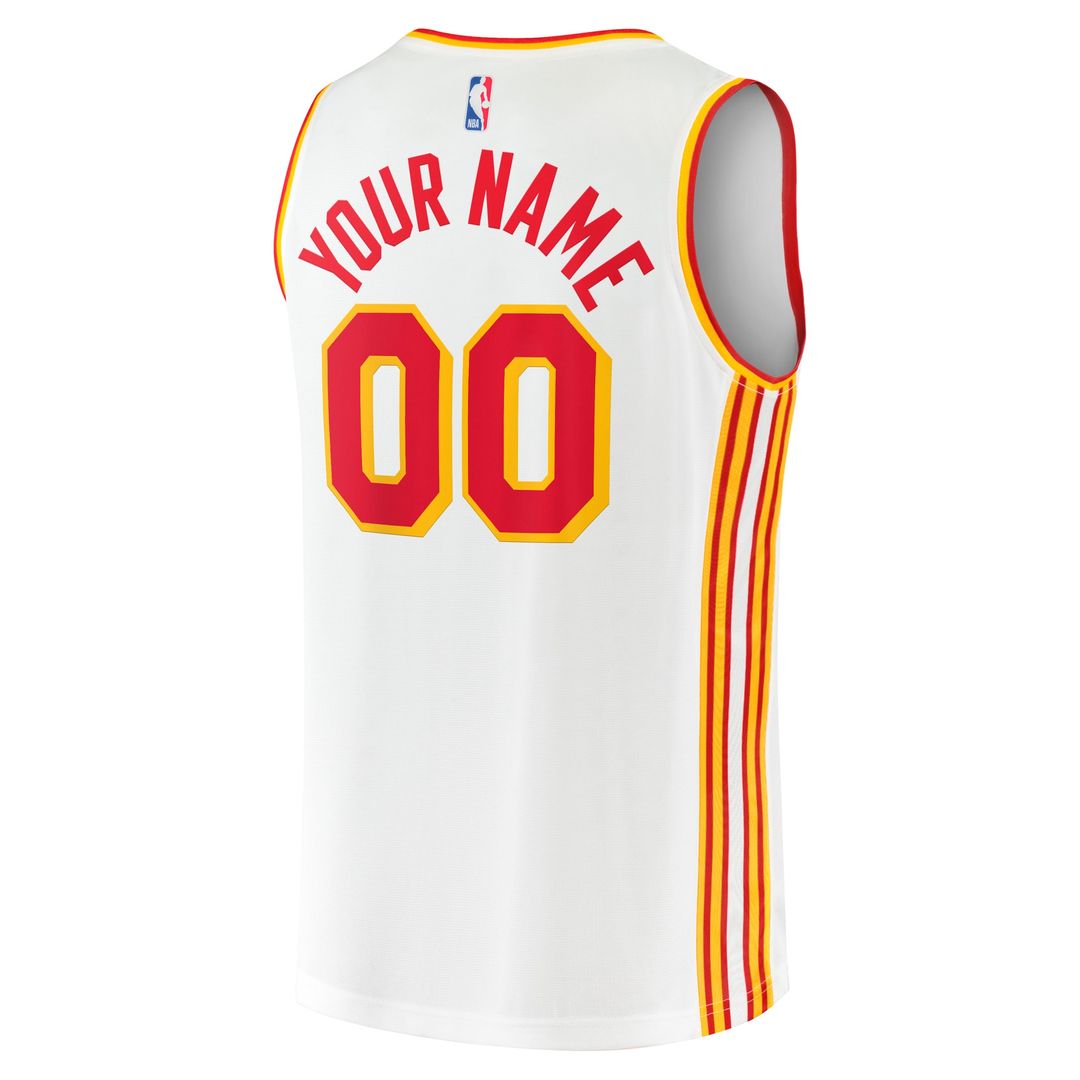 Atlanta Hawks Fanatics Fast Break Custom Replica Jersey - Association Edition - White Official NBA Team Apparel Basketball Fan Gear