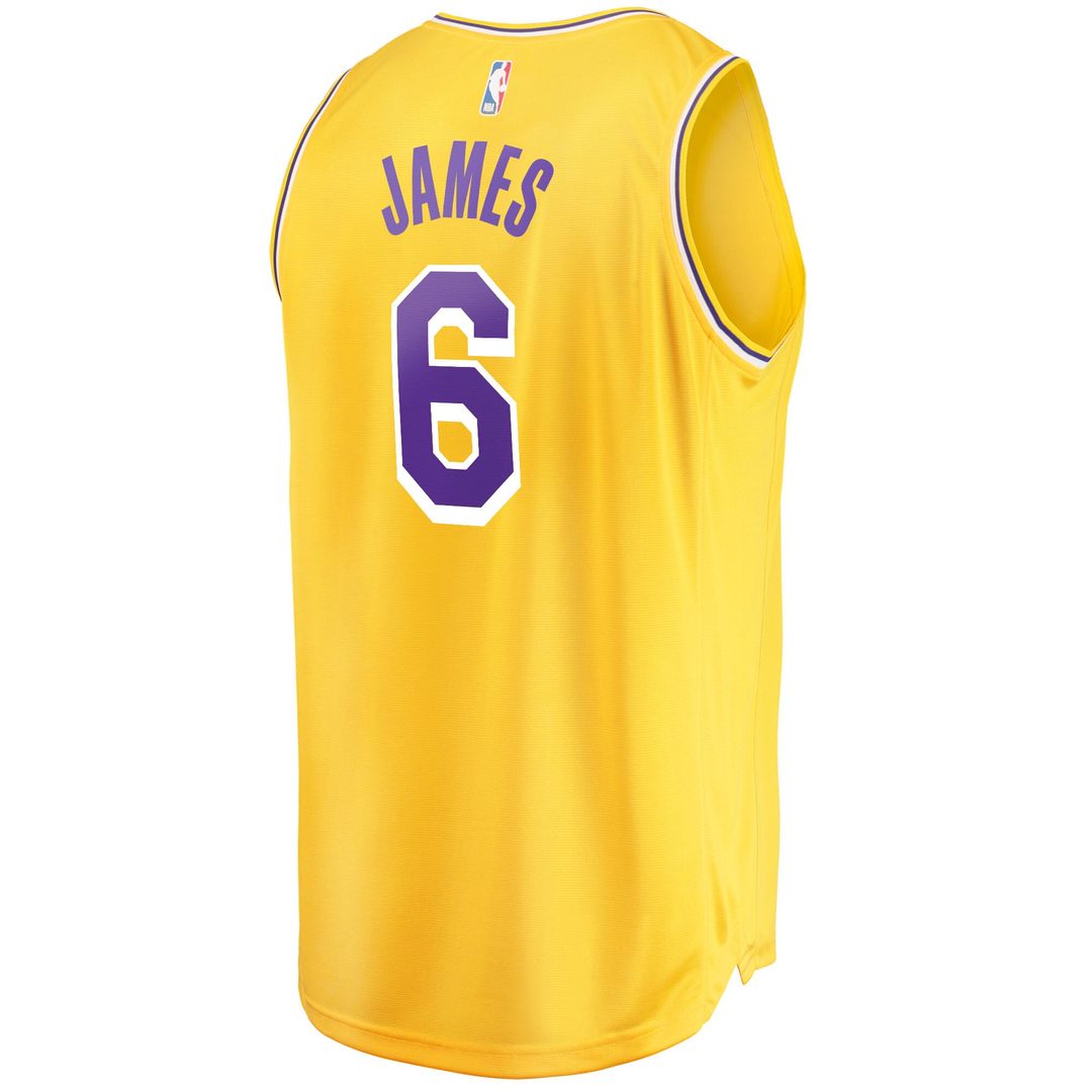 LeBron James Los Angeles Lakers Fanatics 2021/22 Fast Break Replica Jersey - Icon Edition - Gold Official NBA Team Apparel Basketball Fan Gear