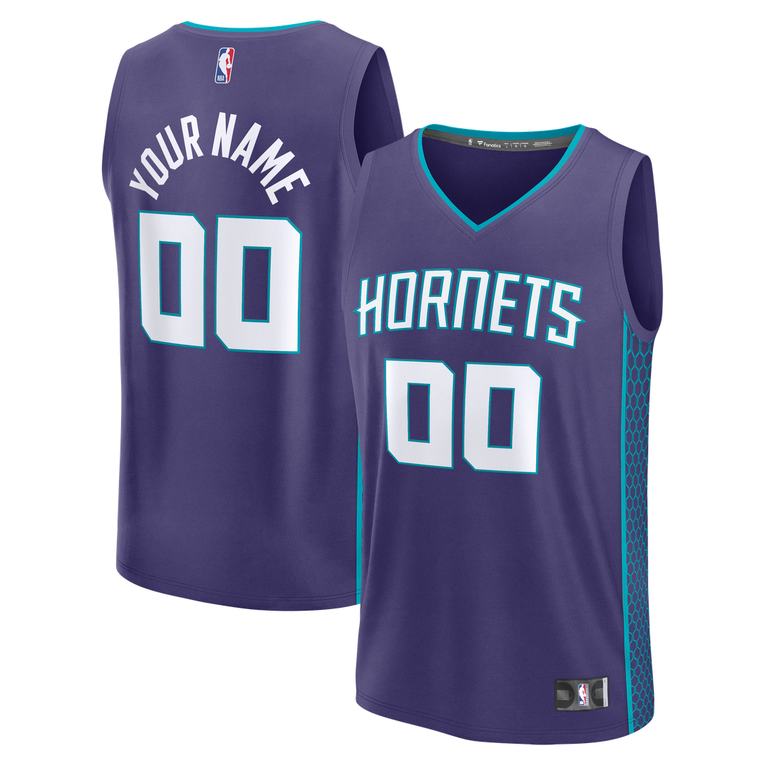 Charlotte Hornets Fanatics Fast Break Custom Jersey - Icon Edition - Purple Official NBA Team Apparel Basketball Fan Gear